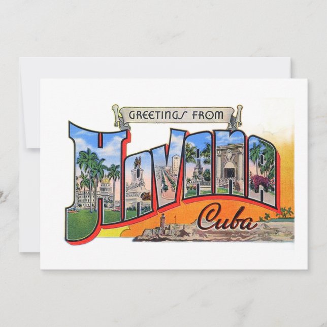 Vintage Cuba Travel - Greetings From Havana Holiday Card (Front)