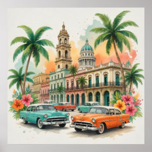 Vintage Cuba Travel - Greetings From Havana Poster