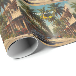 Vintage Cuba Travel - Greetings From Havana Wrapping Paper