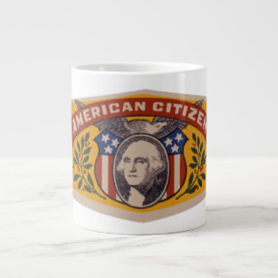Vintage Cuban Cigar Label Art, American Citizen Large Coffee Mug