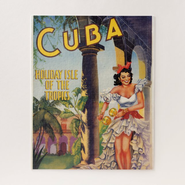 Vintage Cuban Tourist Commission Tropics Travel Jigsaw Puzzle (Vertical)