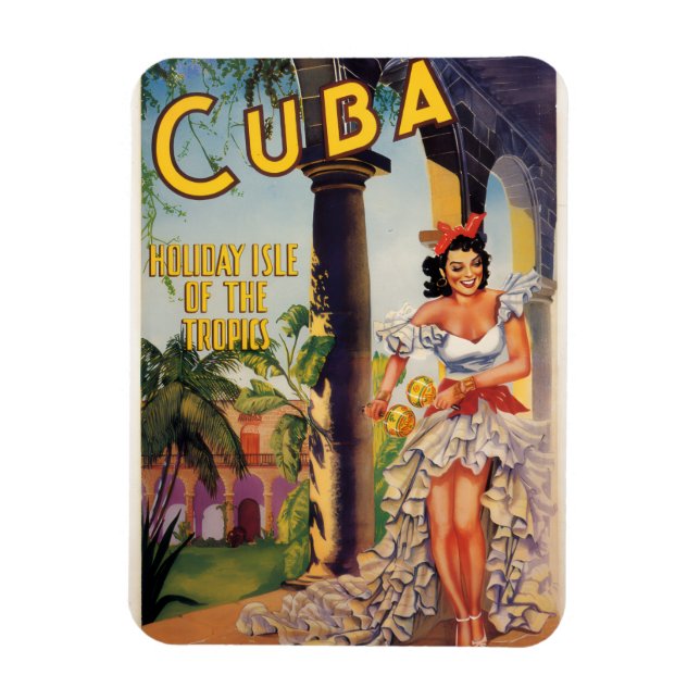 Vintage Cuban Tourist Commission Tropics Travel Magnet (Vertical)
