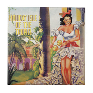 Vintage Cuban Tourist Commission Tropics Travel Tile