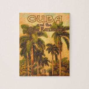 Vintage Cuban Travel - Cuba Railroad Jigsaw Puzzle