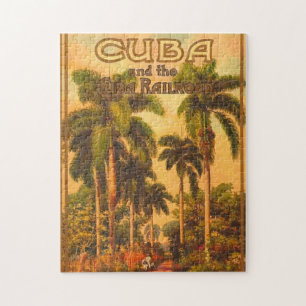 Vintage Cuban Travel - Cuba Railroad Jigsaw Puzzle