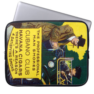 Vintage Cubano Club Cigars Laptop Sleeve
