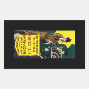 Vintage Cubano Club Cigars Rectangular Sticker