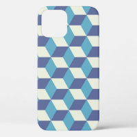 Vintage Cube Art, Seamless Pattern.
