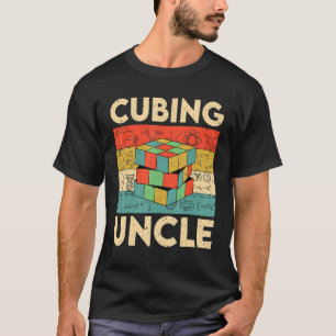 Vintage Cubing Uncle Speedcubing Math T-Shirt