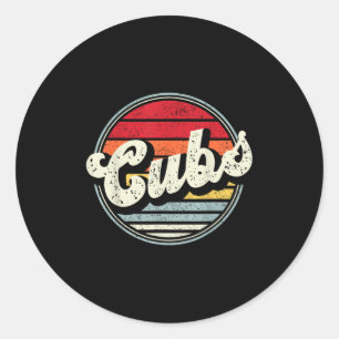 Vintage Cubs Name Retro Design For Men Women And K Classic Round Sticker