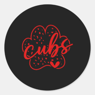 Vintage Cubs School Sports Fan Team Spirit Back To Classic Round Sticker