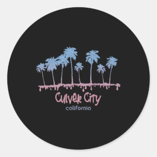 Vintage Culver City California Beach Retro Surf Vi Classic Round Sticker