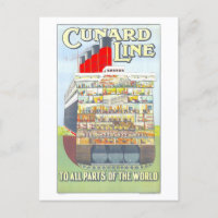 Vintage Cunard Line Ship Diagram