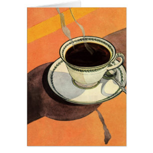 Vintage Cup of Coffee, Saucer, Spoon, Retro Diner