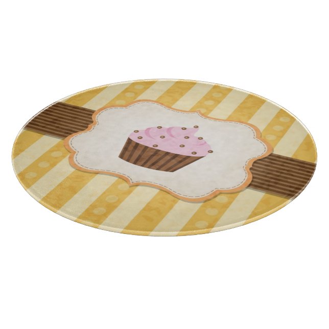 Vintage Cupcake Background Cutting Board (Corner)