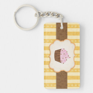 Vintage Cupcake Background Key Ring