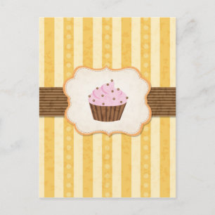 Vintage Cupcake Background Postcard