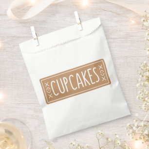 Vintage Cupcakes Bakery Emblem Design Favour Bag