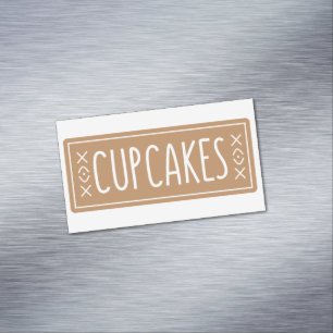 Vintage Cupcakes Bakery Emblem Design Magnetic Business Card