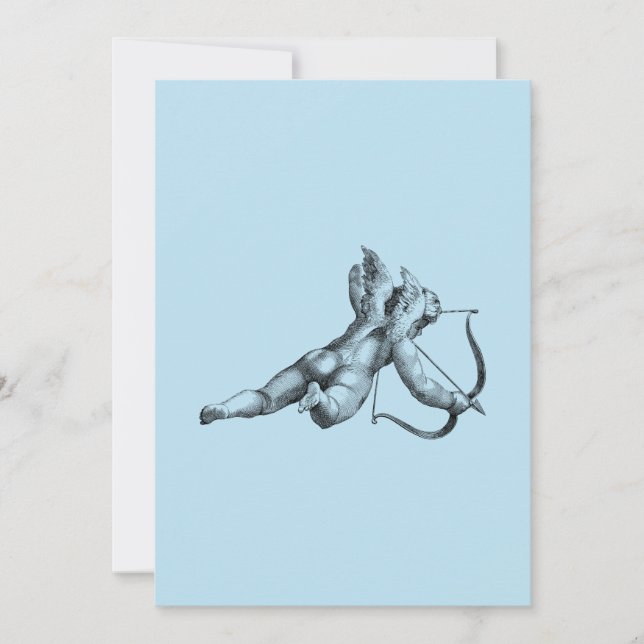Vintage Cupid and Arrow Love Cherub Angel Invitation (Front)