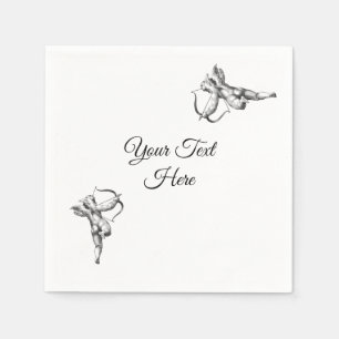 Vintage Cupid and Arrow Love Cherub Angel Napkin