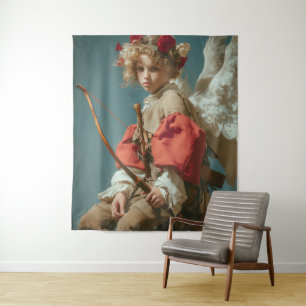 Vintage Cupid Angel Tapestry