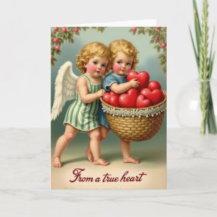Vintage Cupid Hearts Card
