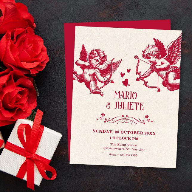 Vintage cupid love wedding  invitation (Creator Uploaded)
