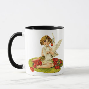 Vintage Cupid on Lily Pad Mug