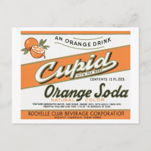 Vintage Cupid Orange Soda Label Postcard