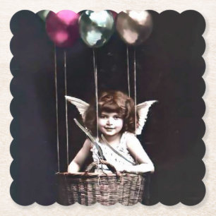 Vintage Cupid Paper Coaster