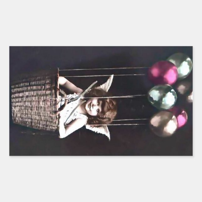 Vintage Cupid Rectangular Sticker (Front)