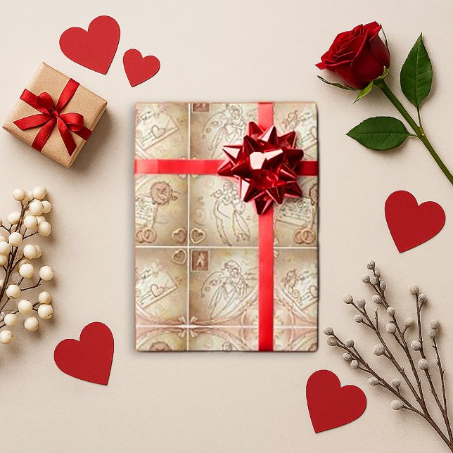 Vintage Cupid Valentine Gift Wrapping Paper (Creator Uploaded)