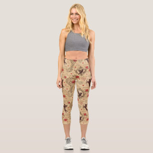 Vintage Cupid's Romantic Pattern (10) Capri Leggings