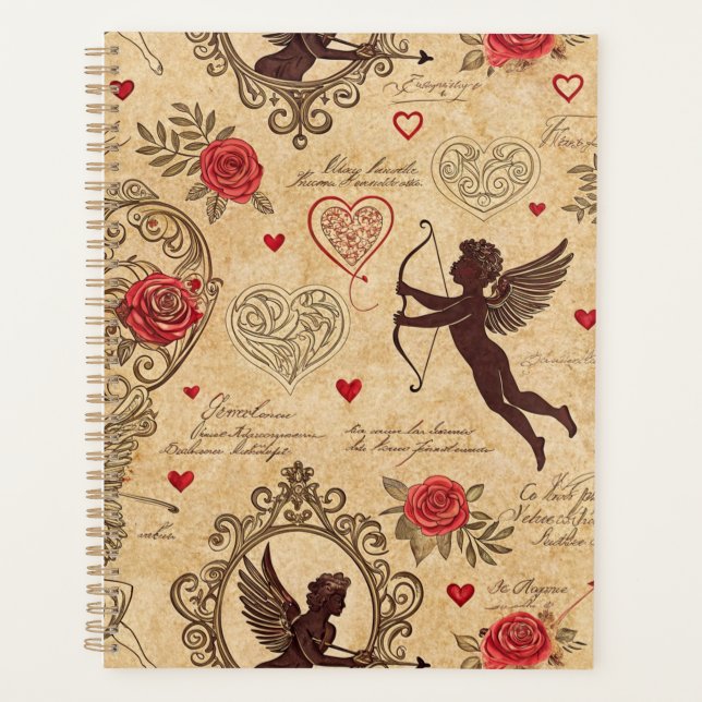 Vintage Cupid's Romantic Pattern (10) Planner (Front)