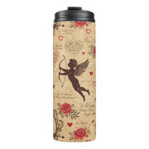 Vintage Cupid's Romantic Pattern (10) Thermal Tumbler