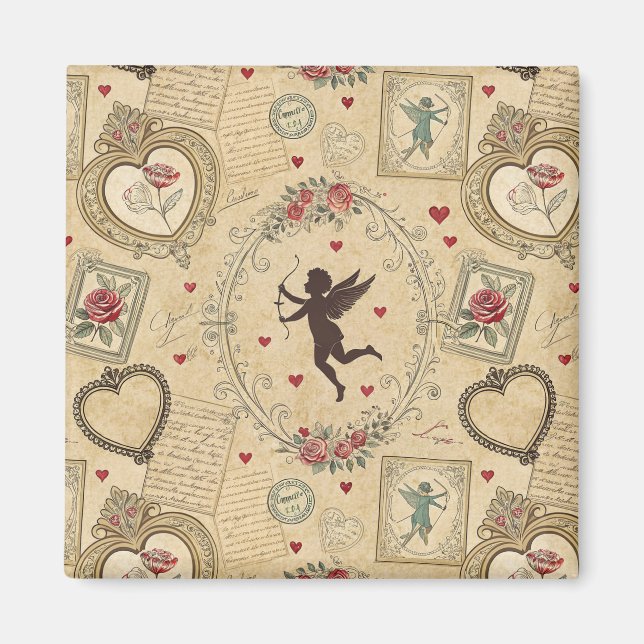 Vintage Cupid's Romantic Pattern (1) Magnet (Front)