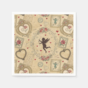 Vintage Cupid's Romantic Pattern (1) Napkin