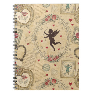 Vintage Cupid's Romantic Pattern (1) Notebook