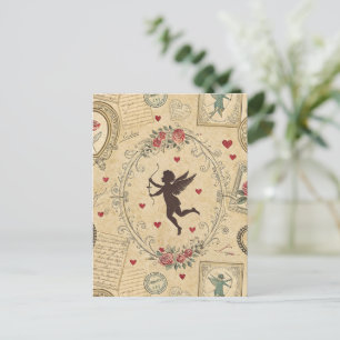 Vintage Cupid's Romantic Pattern (1) Postcard