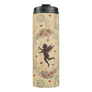 Vintage Cupid's Romantic Pattern (1) Thermal Tumbler