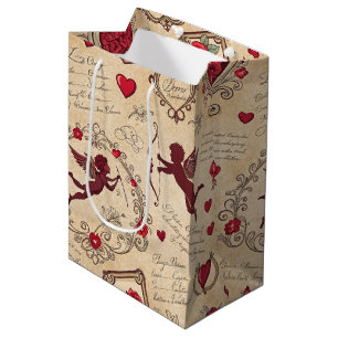 Vintage Cupid's Romantic Pattern (2) Medium Gift Bag