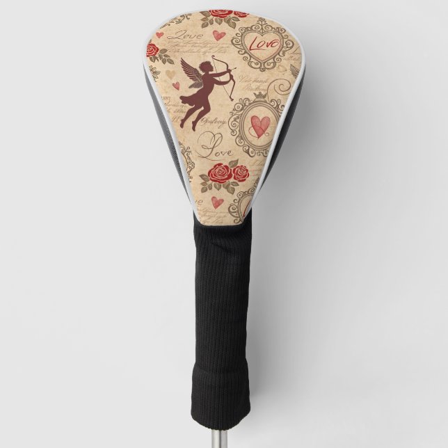 Vintage Cupid's Romantic Pattern (3) Golf Head Cover (Front)