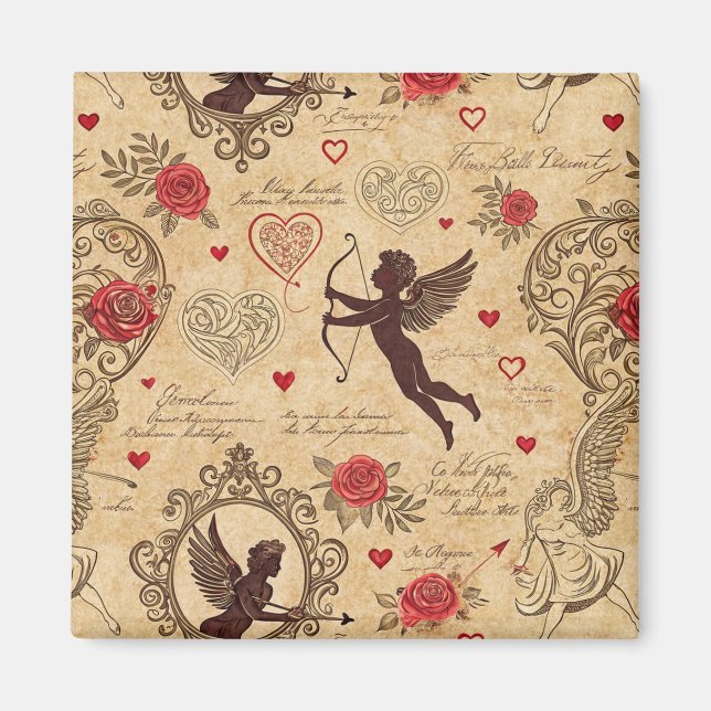 Vintage Cupid's Romantic Pattern (4) Magnet (Front)