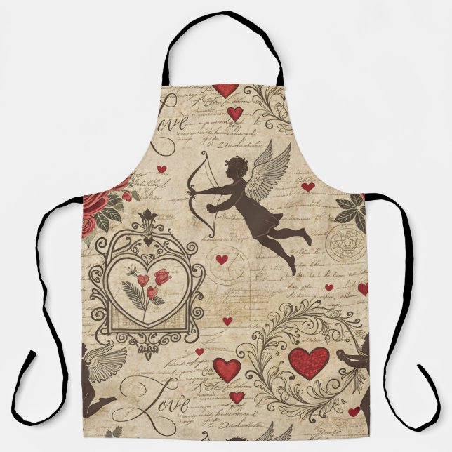 Vintage Cupid's Romantic Pattern (6) Apron (Front)