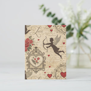 Vintage Cupid's Romantic Pattern (6) Postcard