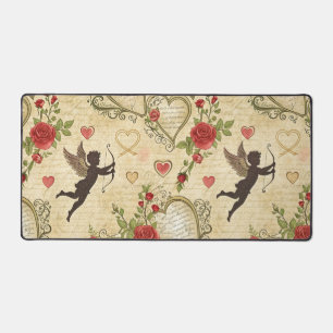 Vintage Cupid's Romantic Pattern (7) Desk Mat