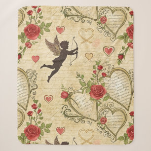 Vintage Cupid's Romantic Pattern (7) Sherpa Blanket