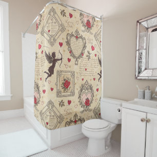 Vintage Cupid's Romantic Pattern (8) Shower Curtain