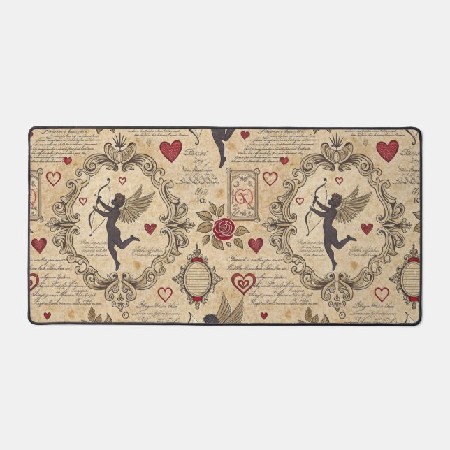 Vintage Cupid's Romantic Pattern (9) Desk Mat (Front)